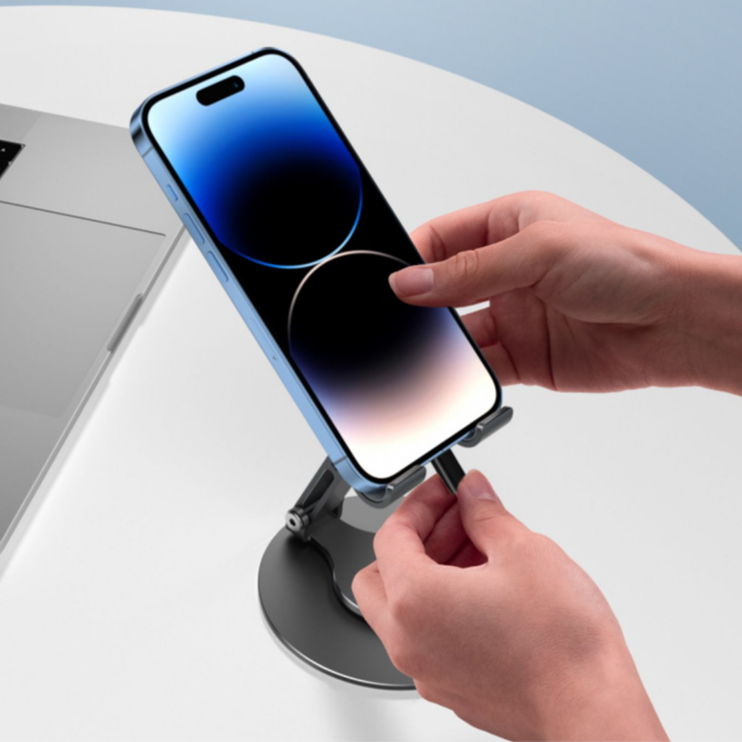 SOPORTE PLEGABLE PARA CELULAR Y TABLET GIRATORIO 360°