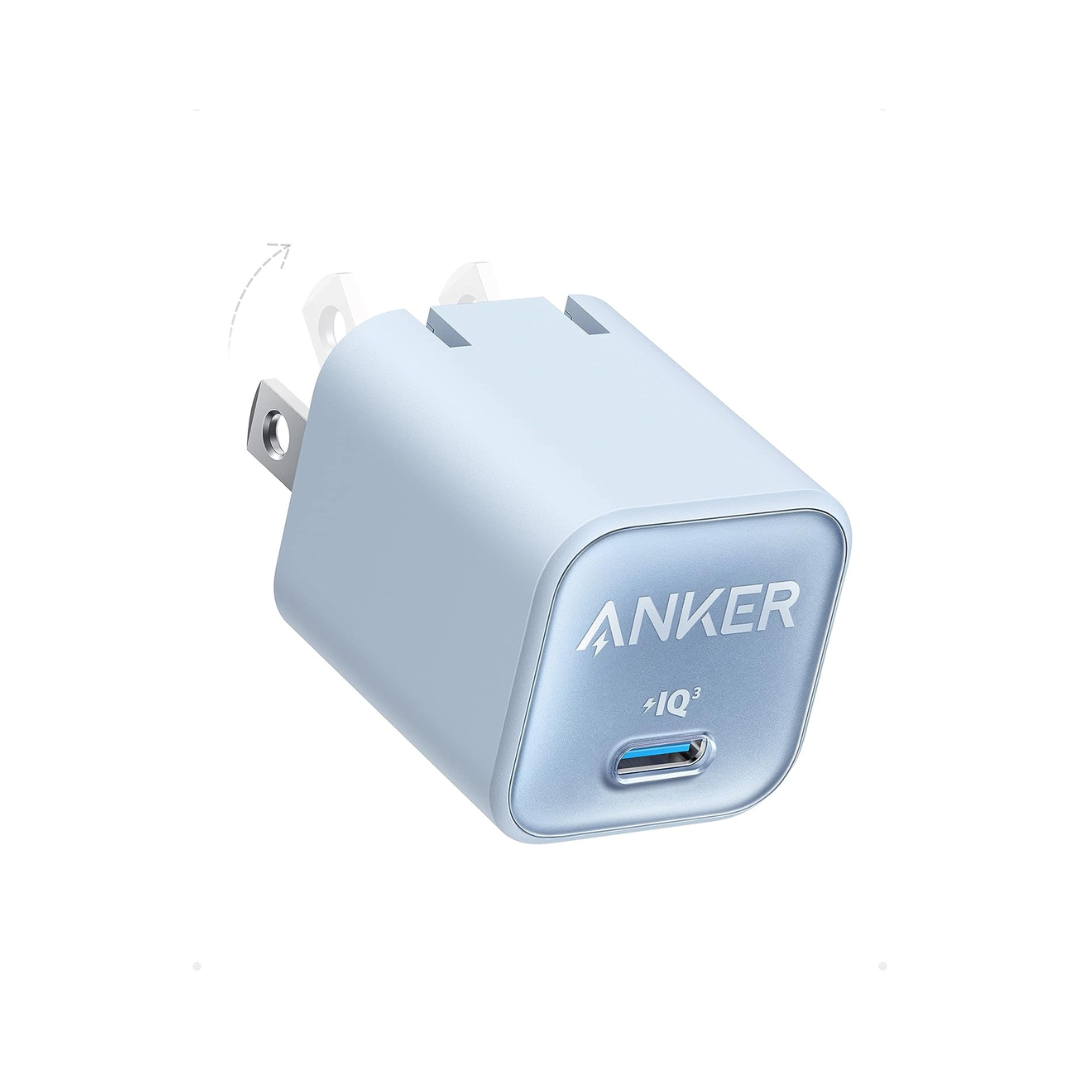 CARGADOR ANKER CARGA RAPIDA USB C 30W PLEGABLE PARA IPHONE 15/14/13/12/SAMSUNG/XIAOMI