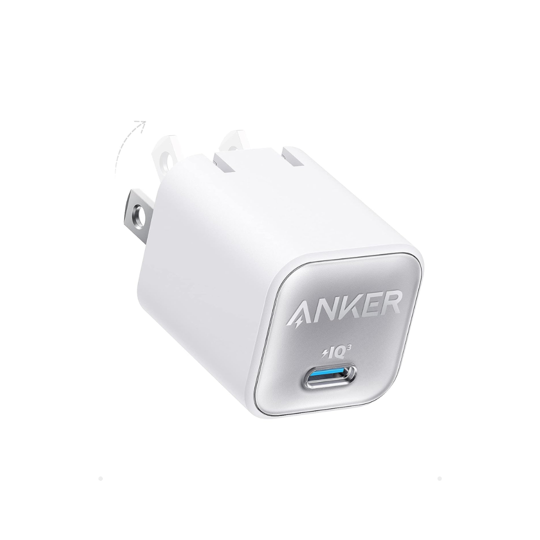 Anker Cargador tipo C 30W carga rápida para iPhone 17/16/15/14, iPad, Samsung Galaxy