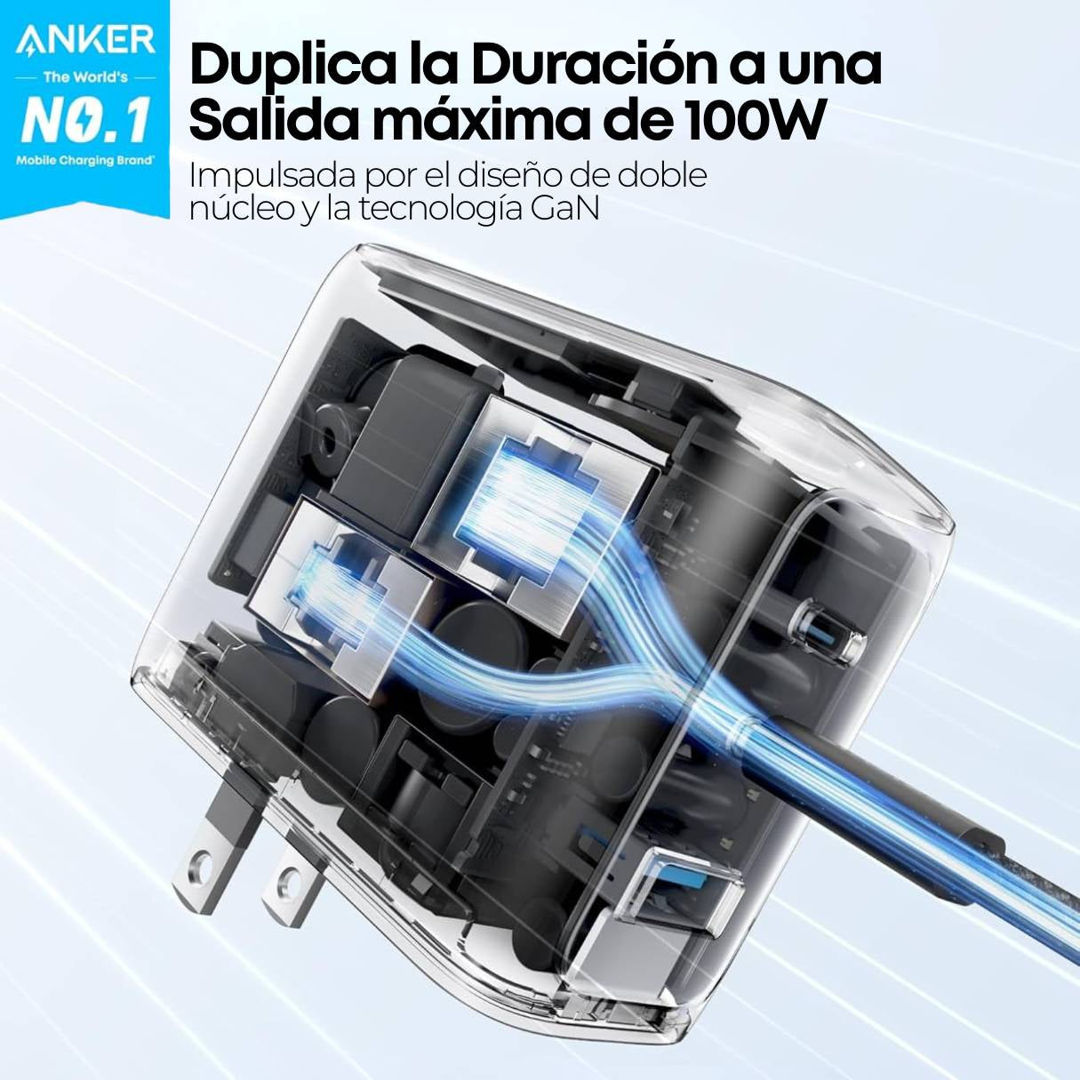 Anker Cargador 100W pantalla inteligente con cable