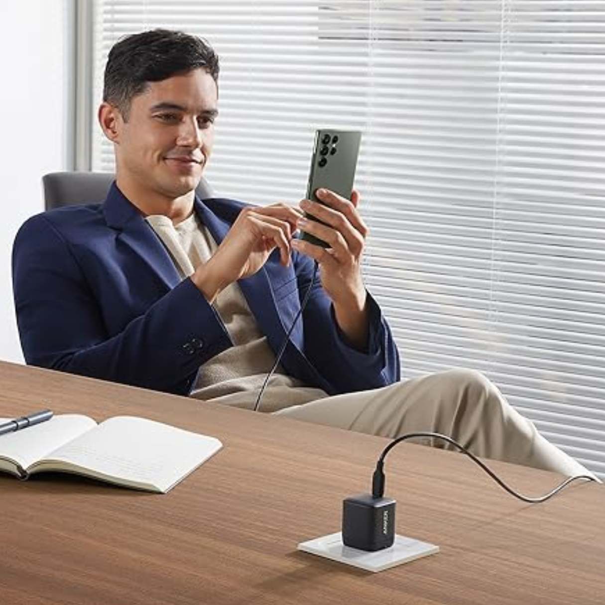 Anker Cargador tipo C para iPhone 17, Samsung Galaxy S25 Ultra, S24/S23/Tab S10 Ultra carga súper rápida 45W
