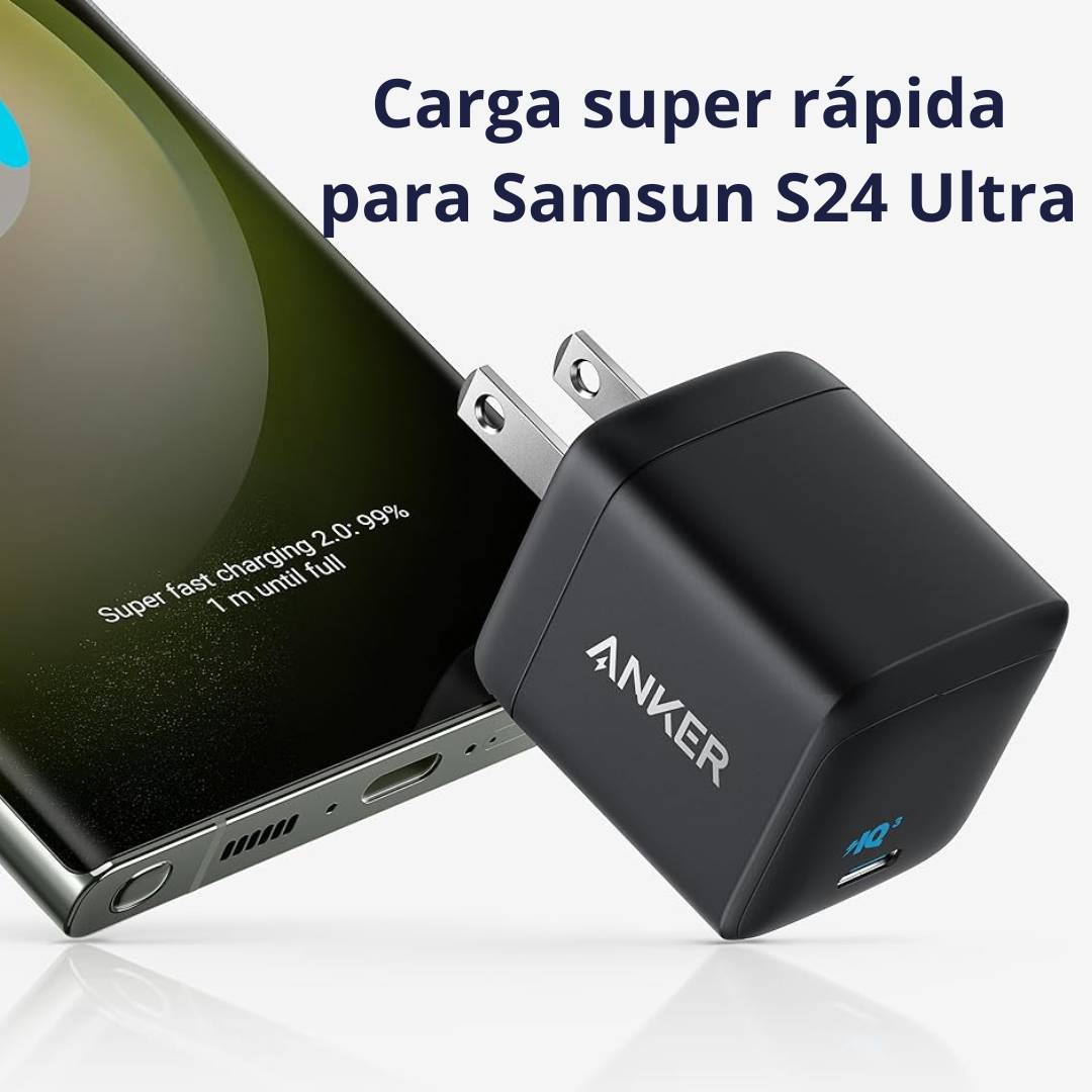 Anker Cargador tipo C para iPhone 17, Samsung Galaxy S25 Ultra, S24/S23/Tab S10 Ultra carga súper rápida 45W