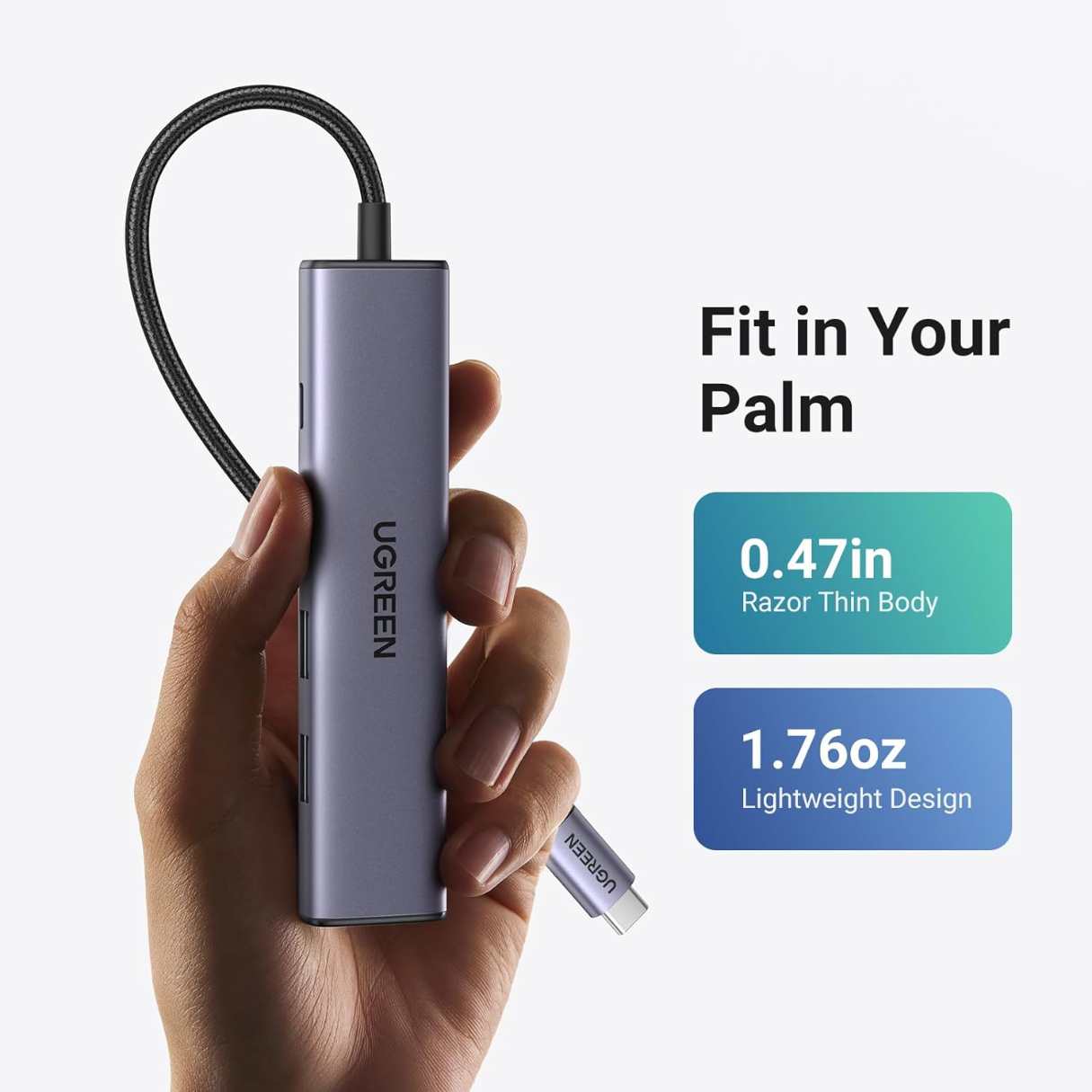 Ugreen Revodok Adaptador multipuerto tipo C 5 en 1, 4K Hdmi, 100W, para macbook pro/Air/IPad y más