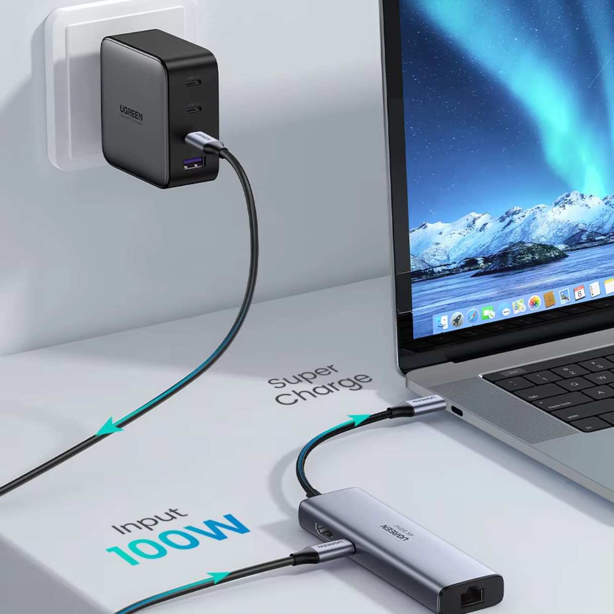 Ugreen Revodok Adaptador de red 7 en 1 4K, HDMI, PD de 100W, lector de tarjetas para lapto Macbook/iPAd/Samsug Galaxy/iPhone