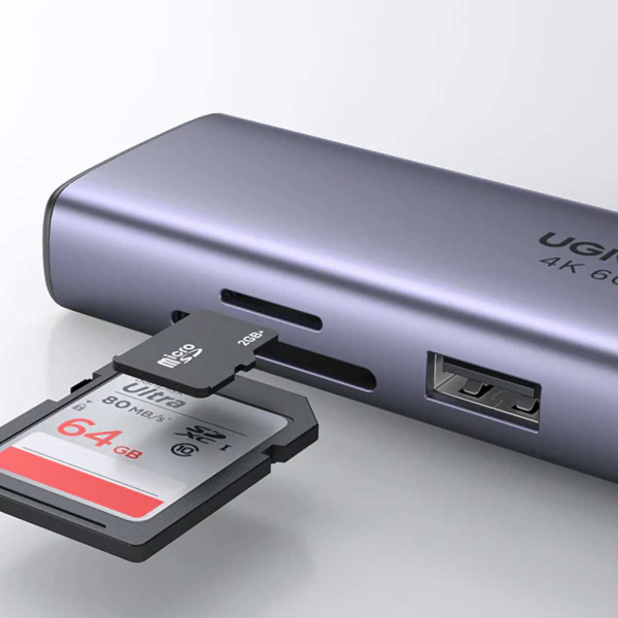 Ugreen Revodok Adaptador de red 7 en 1 4K, HDMI, PD de 100W, lector de tarjetas para lapto Macbook/iPAd/Samsug Galaxy/iPhone