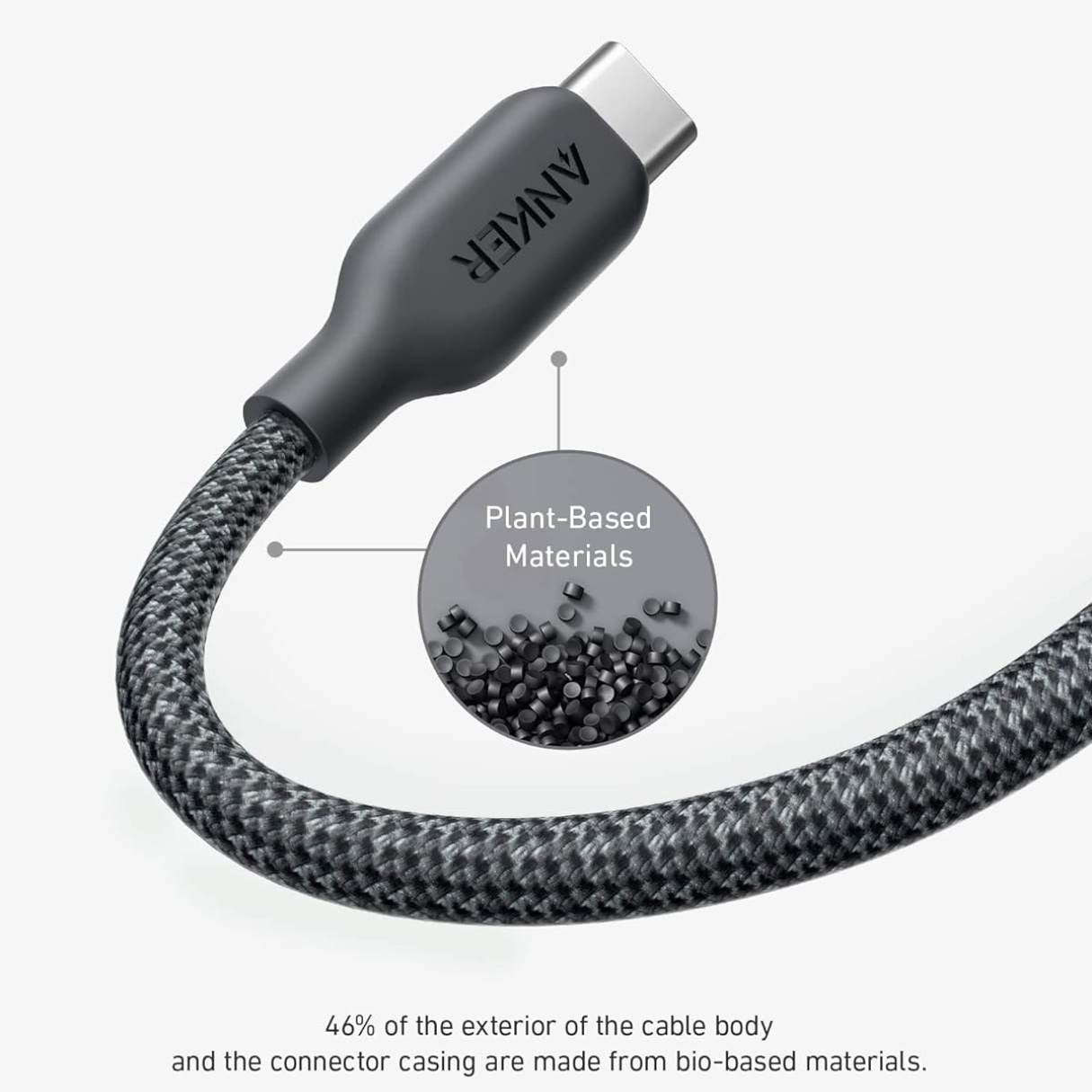 Anker cable tipo C 240W 1,8M, bio trenzado para Macbook, Samsung Galaxy Ultra, iPhone 15/16