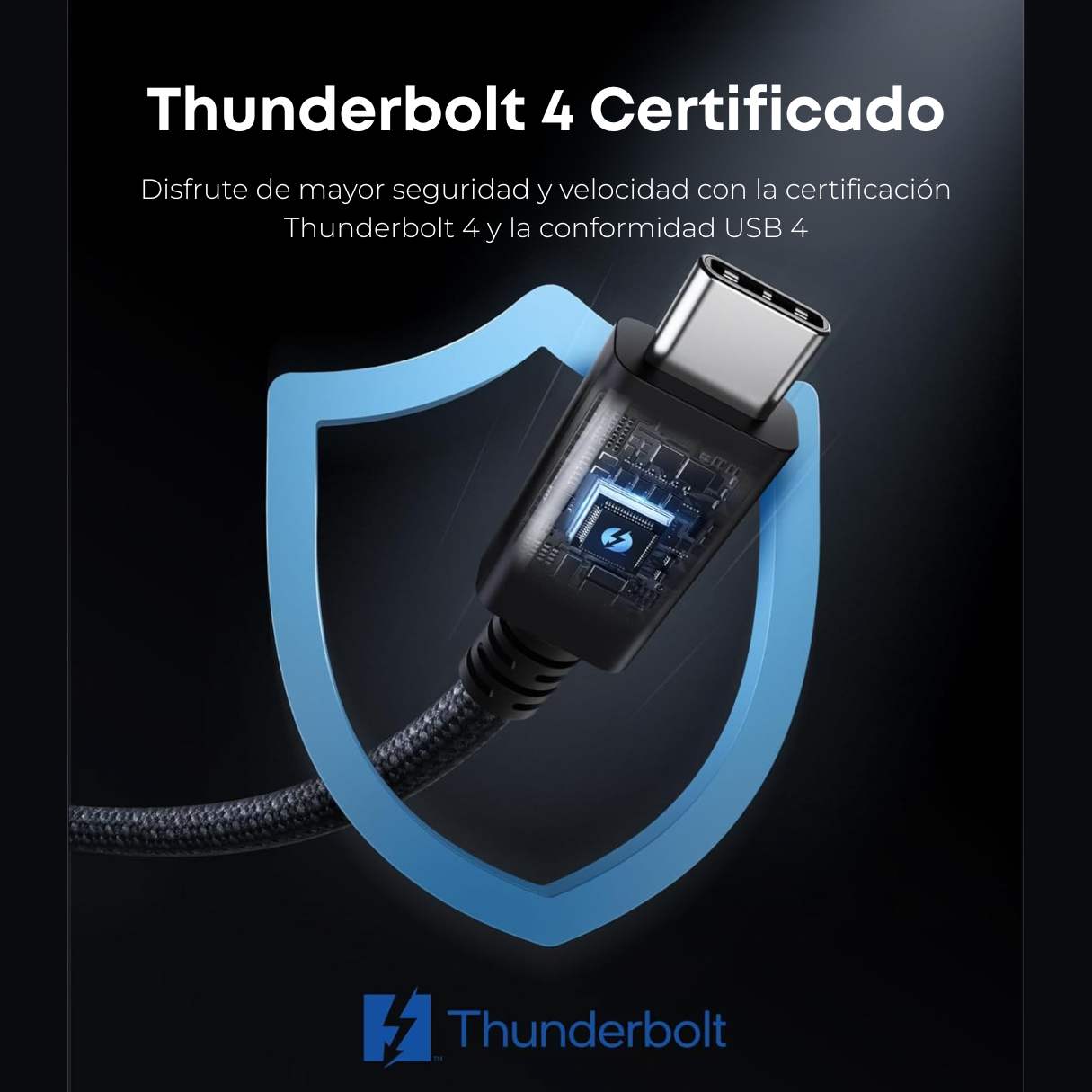 Anker Prime Cable Thunderbolt 4 tipo C 240W, transferencia de datos 40 Gbps, video 8K/4K, para iPhone 15/16 Series, MacBook Air, iPad, Samsung 1M