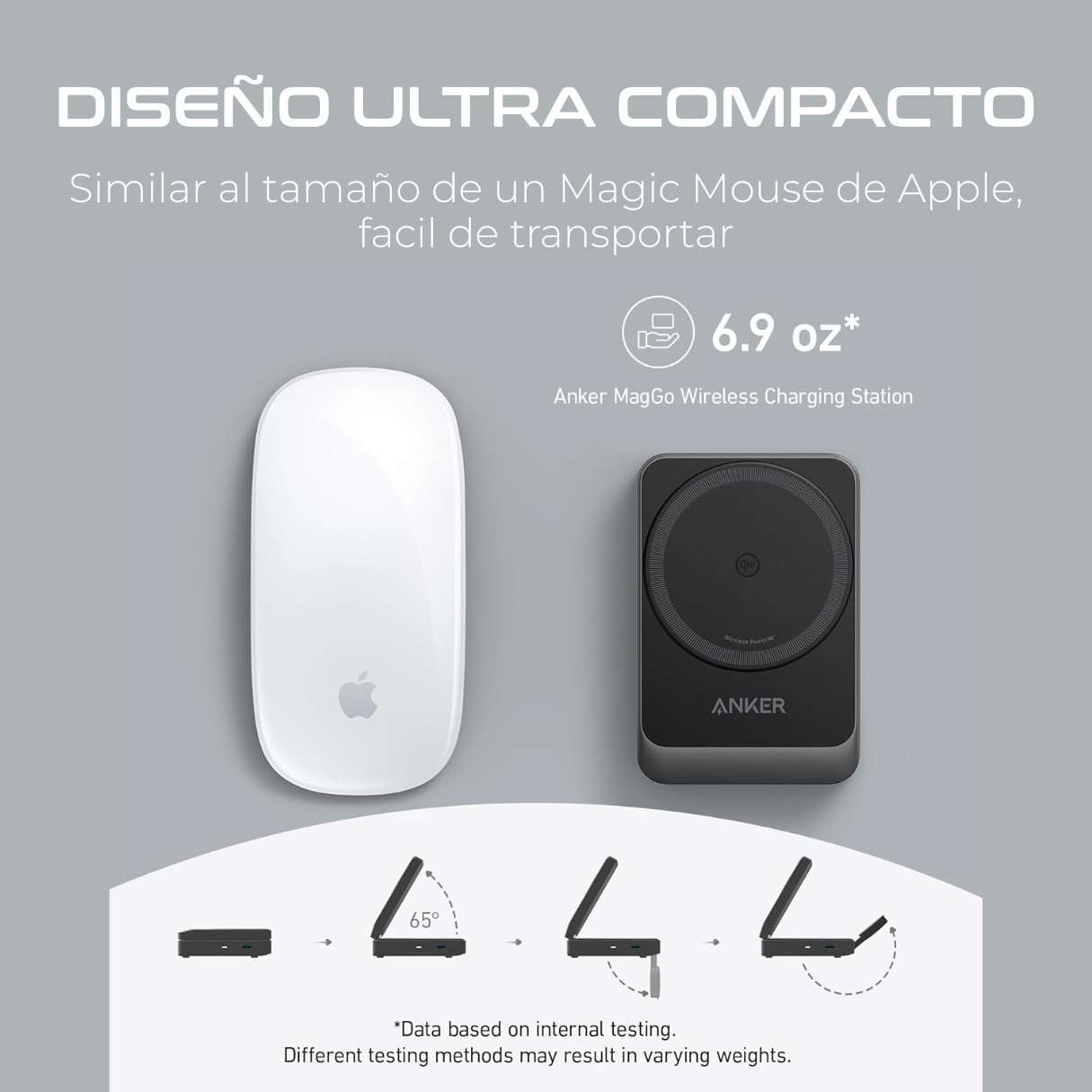 Anker MagGo - Estación de carga 3 en 1 para iPhone 16, compatible con MagSafe plegable de 15W certificado Qi2, AirPods, Apple Watch 10/9/Ultra