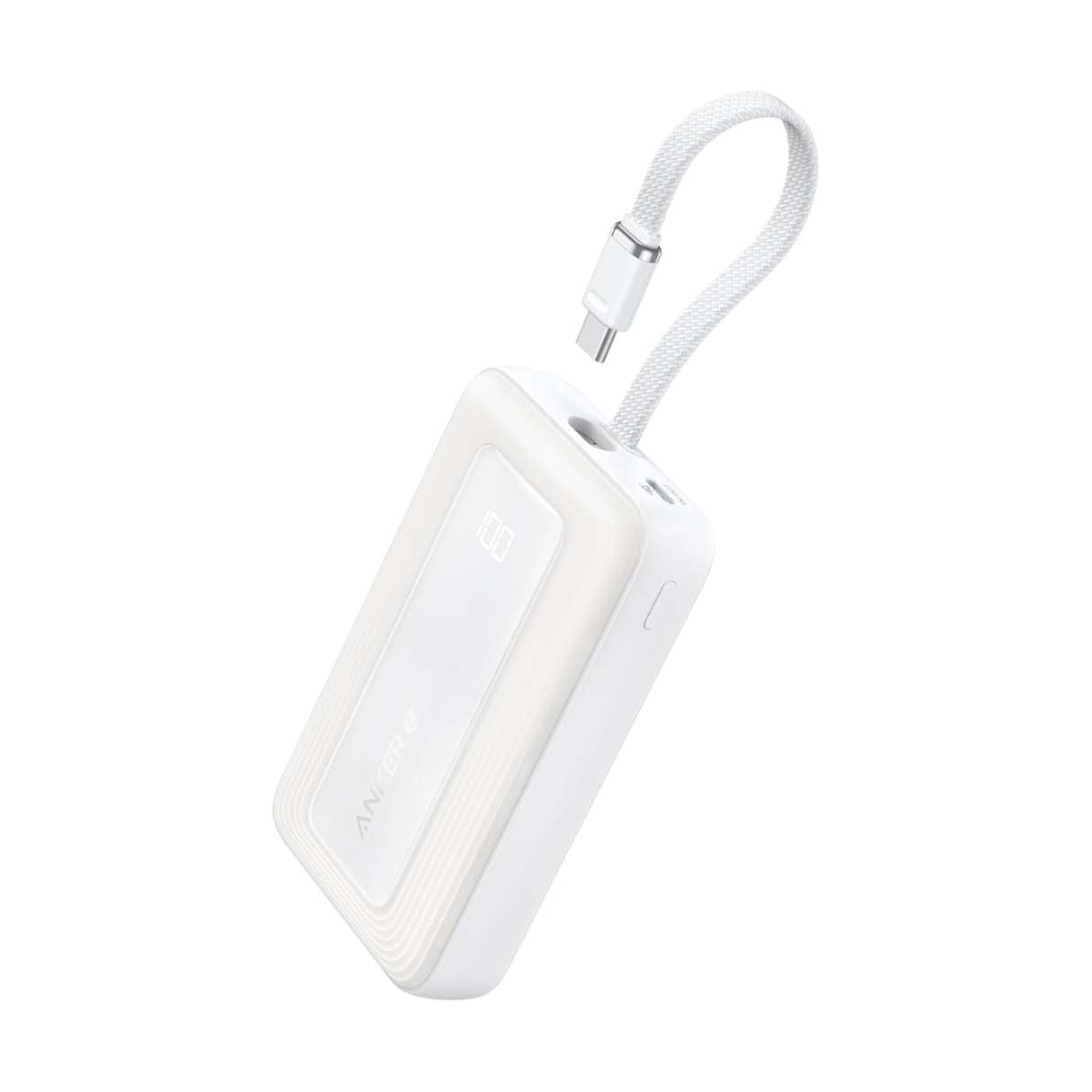 Anker Power Bank 10000 mAh 30W con cable tipo C integrado, carga rapida, indicador LED