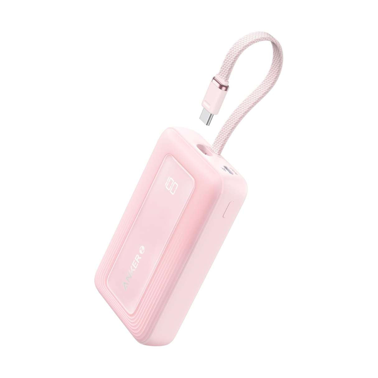 Anker Power Bank 10000 mAh 30W con cable tipo C integrado, carga rapida, indicador LED