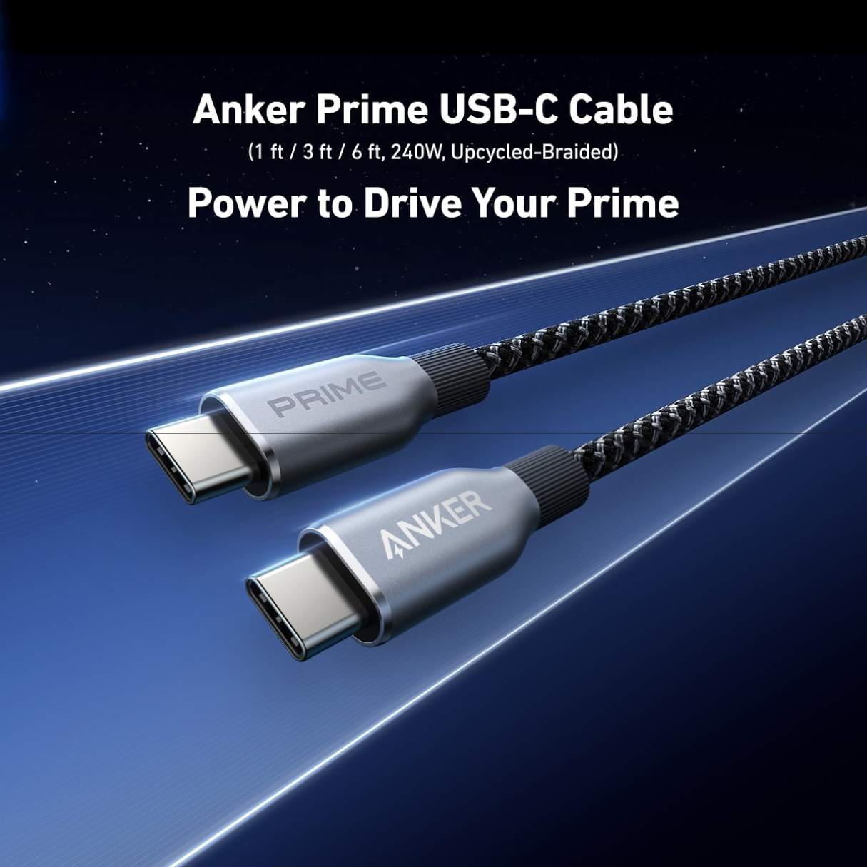 Anker Prime Cable tipo C a C, 240W, con durabilidad 100 años, USB 2.0 para iPhone 16/Galaxy/MacBook/iPad y más