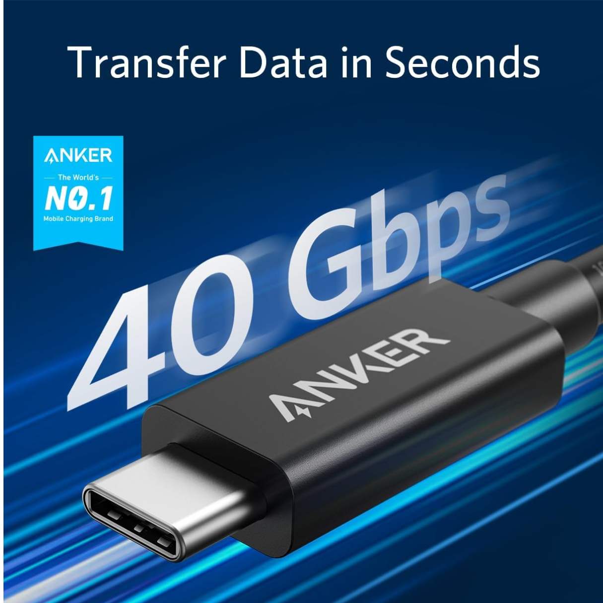 Anker Cable tipo C, Thunderbolt 3.0, carga de 100 W video 5K y transferencia de datos de 40 Gbps