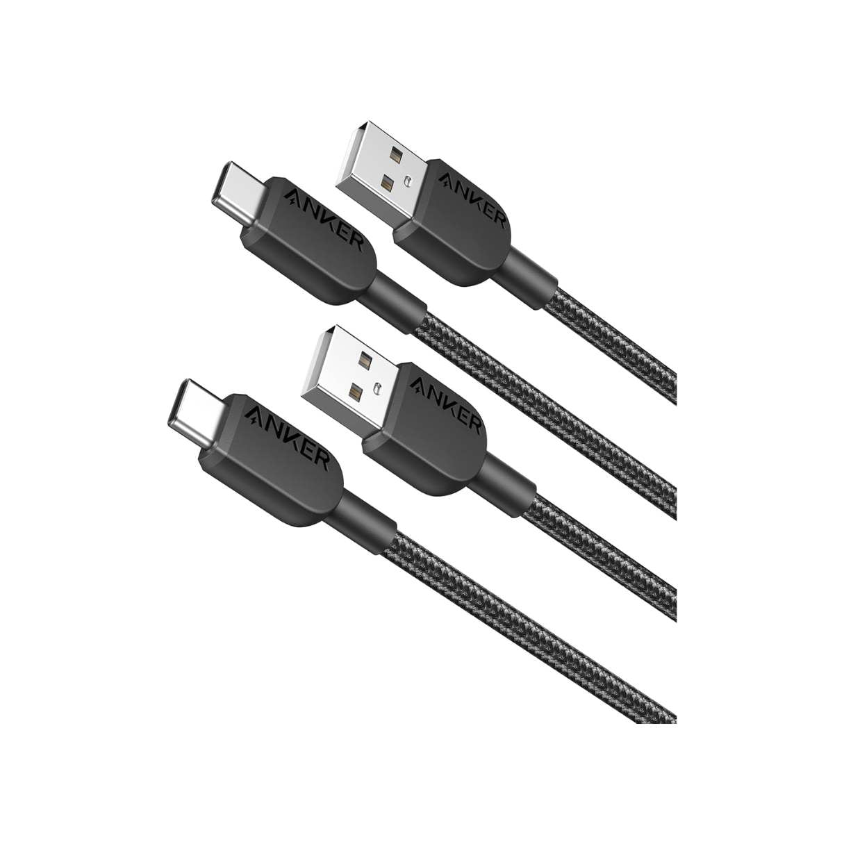 Anker cable tipo USBA a USBC (paquete 2 unidades), 0.9M, duradero en nailon trenzado, para celulares, tablets, auriculares, y más