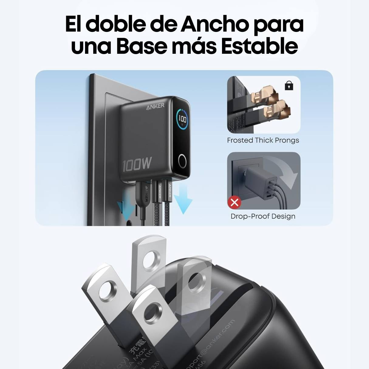 Anker Cargador 100W pantalla inteligente con cable