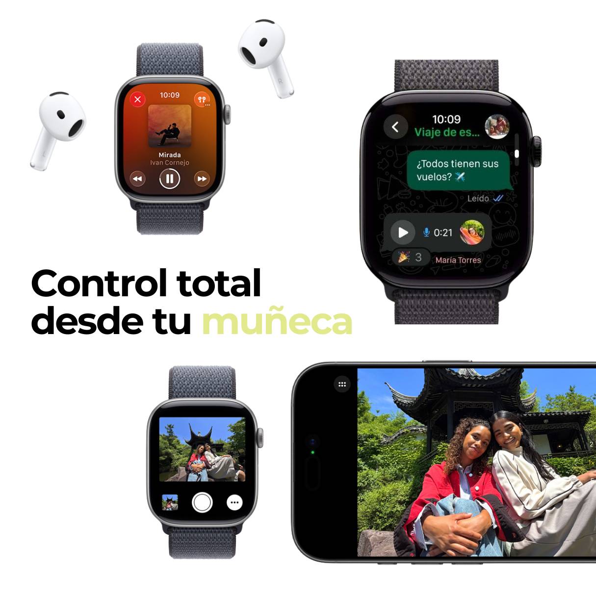 Apple Watch Series 11 de 42mm con caja de aluminio Space Gray con correa deportiva negra