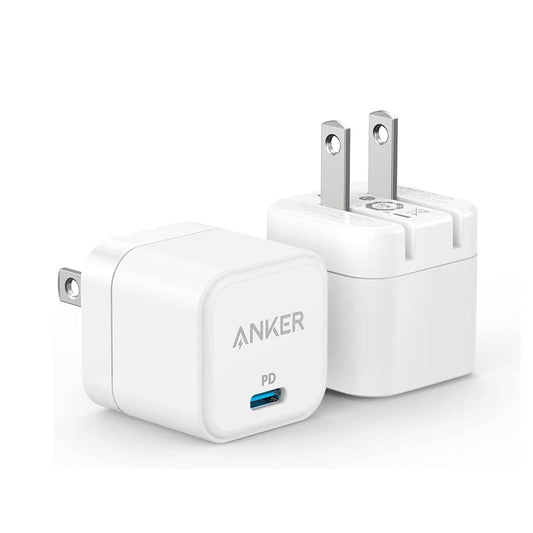 Cargador tipo C Anker 20W (paquete 2 unidades) para iPhone 13/12/11/SE/X/8/7