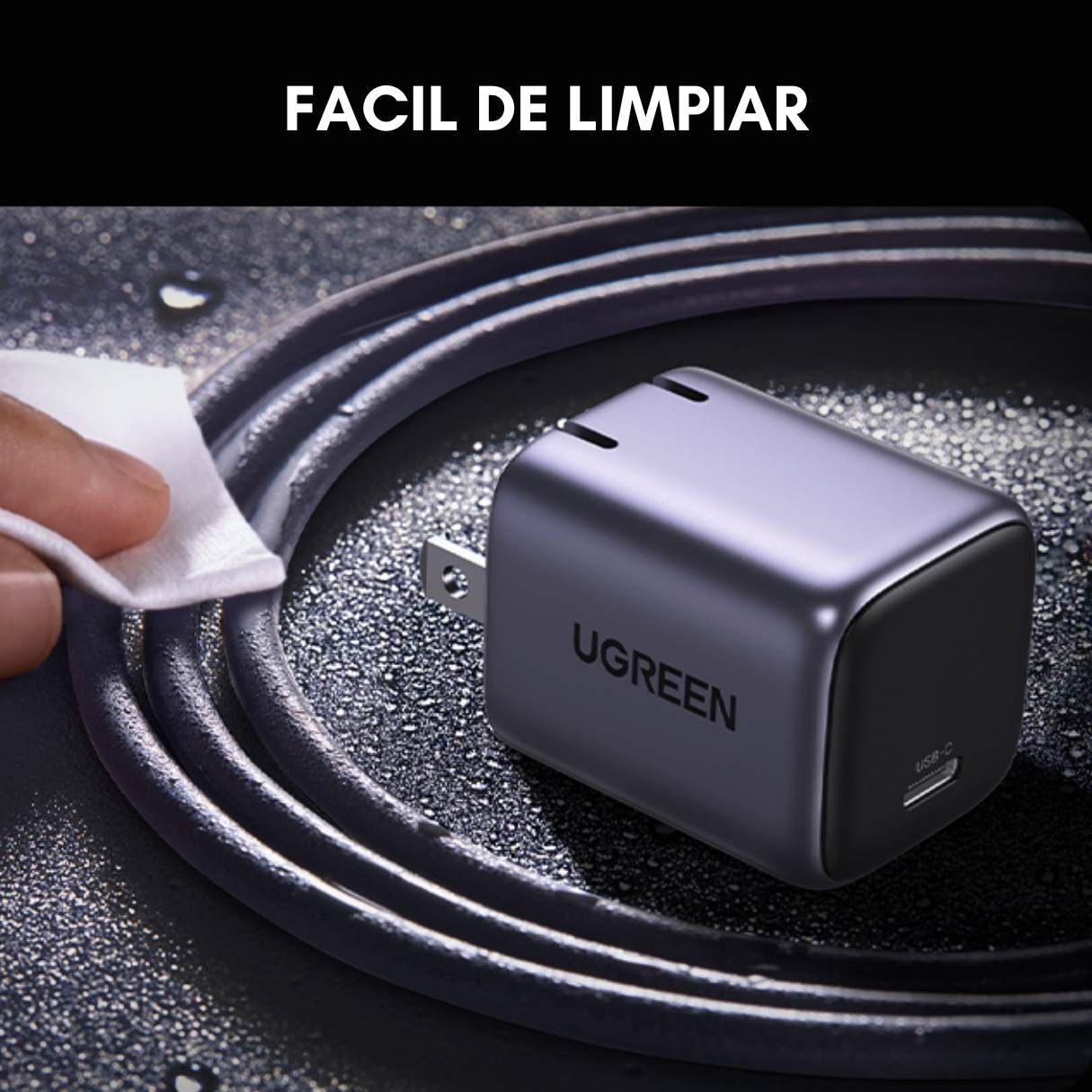 Ugreen cargador tipo C 30W, Nexode plegable para iPhone 16/15, Samsung Galaxy S24 + cable tipo C