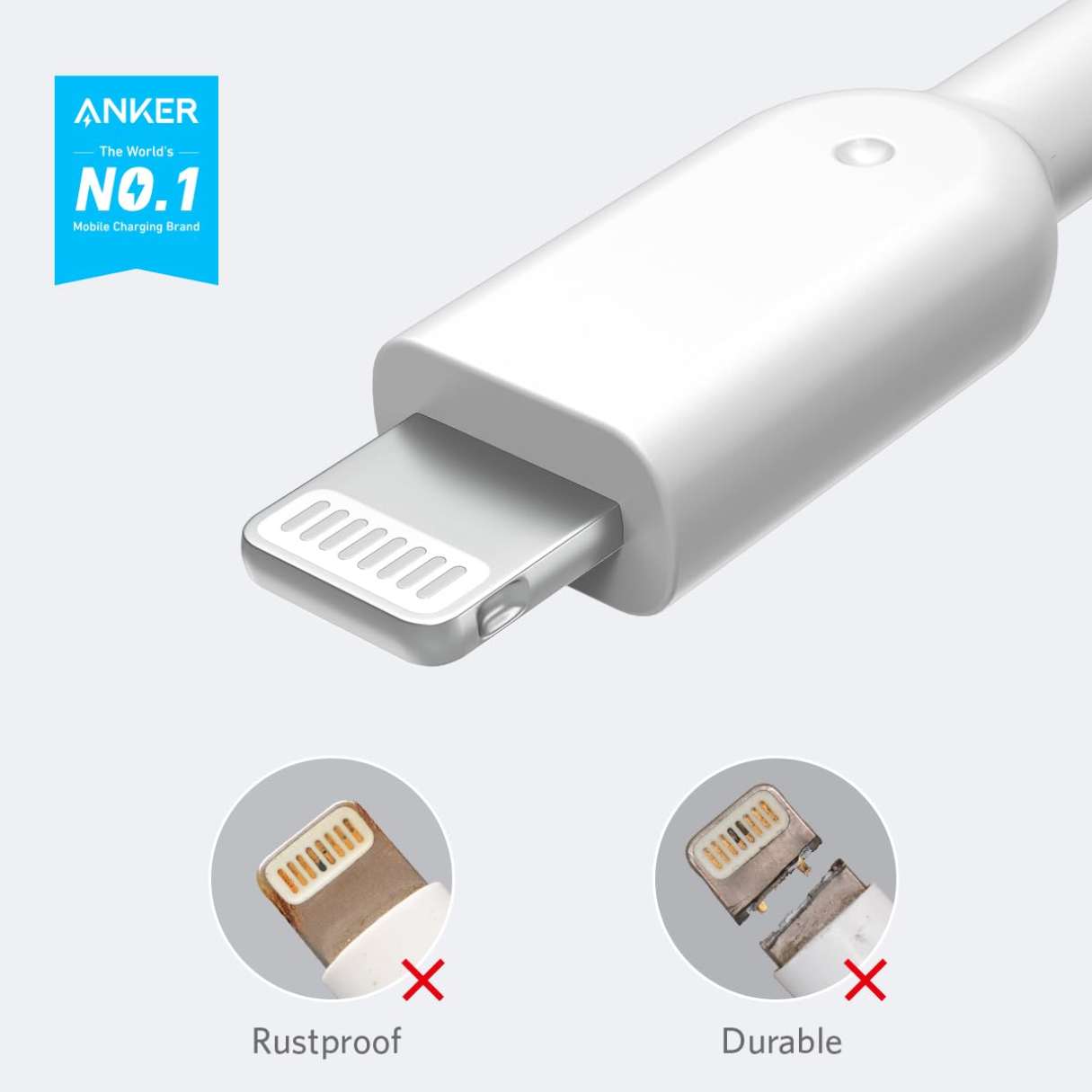Cable Anker Lightning a USB A carga rápida para iPhone 14-XS series