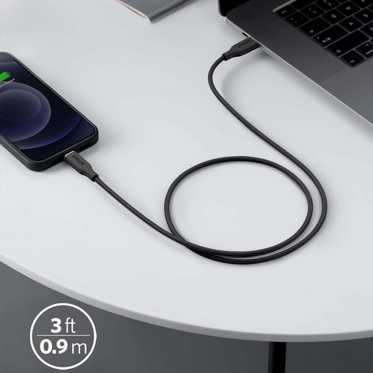 Anker Cable de USB C a Lightning Powerline III 0.90M para iPhone 14/13/12/11/X