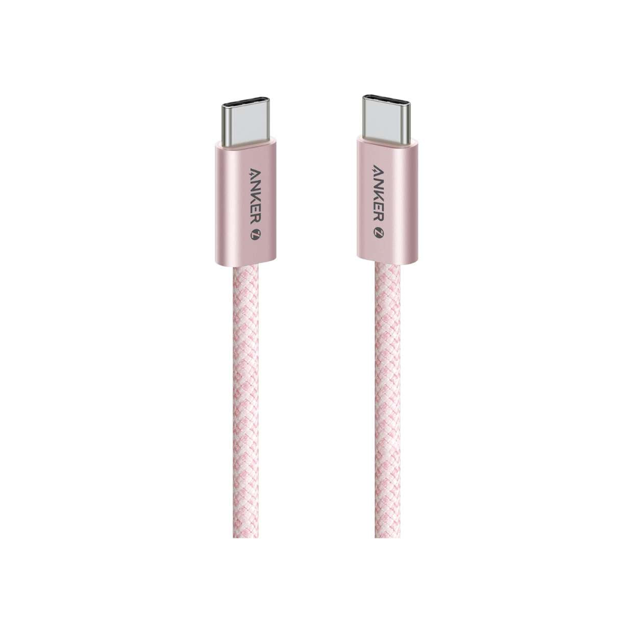 Anker Zolo - Cable tipo C a C, trenzado y repelente a la suciedad, carga rápida 240W 0.9M