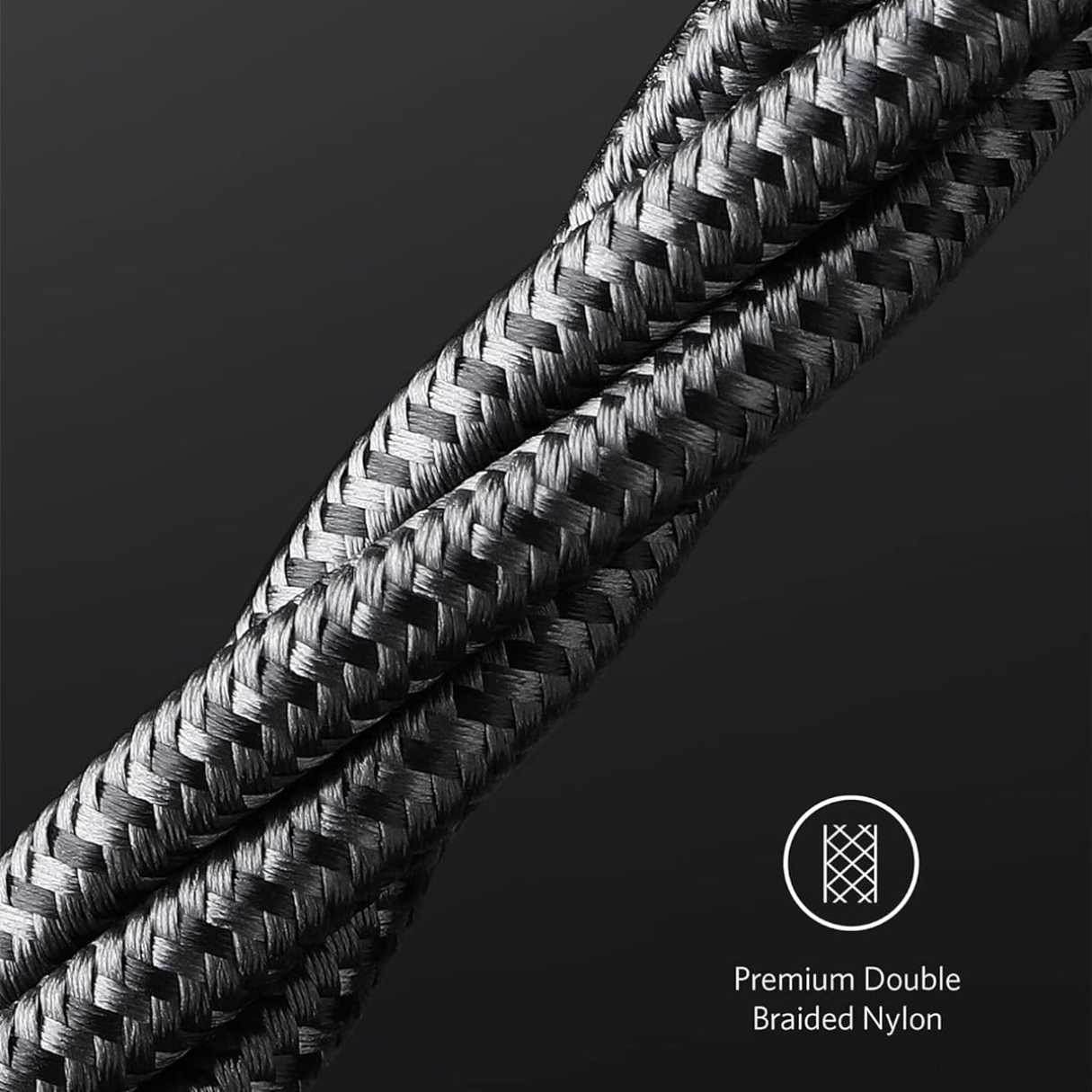 Anker cable tipo C a C (paquete 2 unidades), carga rápida 100W 1.80M, duradero en nailon trenzado, para laptops, celulares, tablets y más