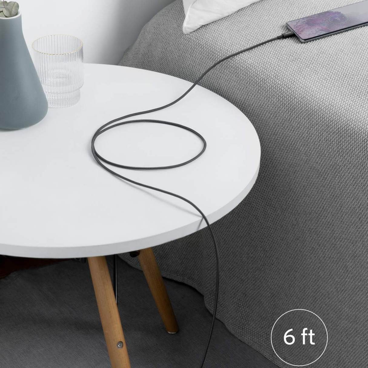 Anker cable tipo C a C (paquete 2 unidades), carga rápida 60W 1.80M, duradero en nailon trenzado, para celulares, tablets y más