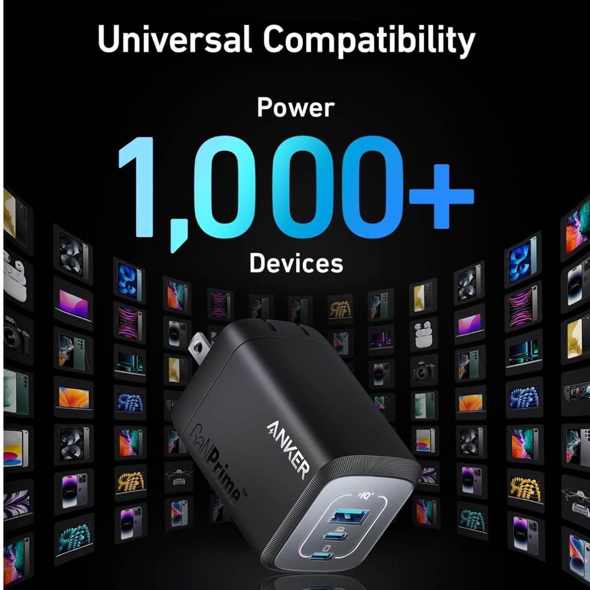 Anker Prime Cargador 100W 3 puertos para MacBook, iPad, iPhone, AirPods, Galaxy y más