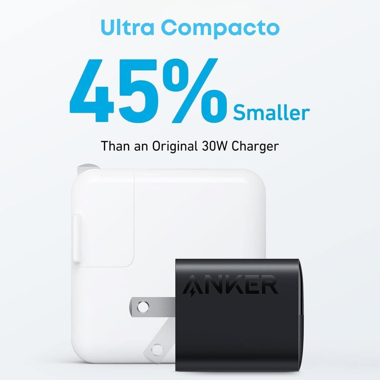 Anker Cargador compacto de 2 puertos de 33W con enchufe plegable para iPhone serie 17/16, Galaxy y más