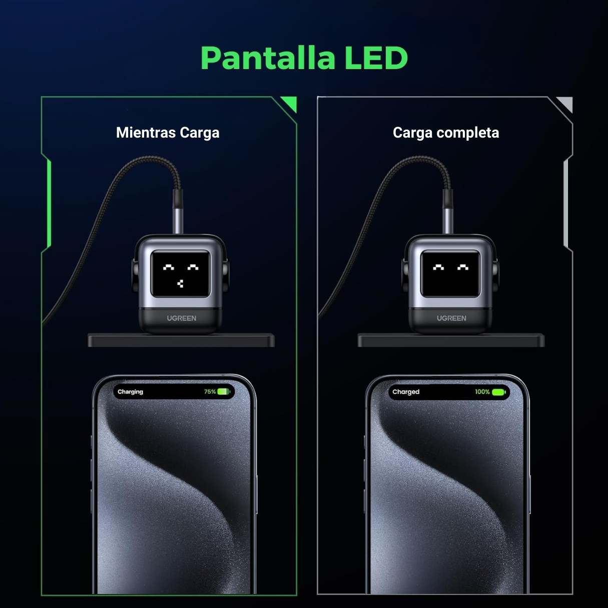 Cargador Ugreen Nexode Robot 30W carga rápida para iPhone 17/iPad/Galaxy