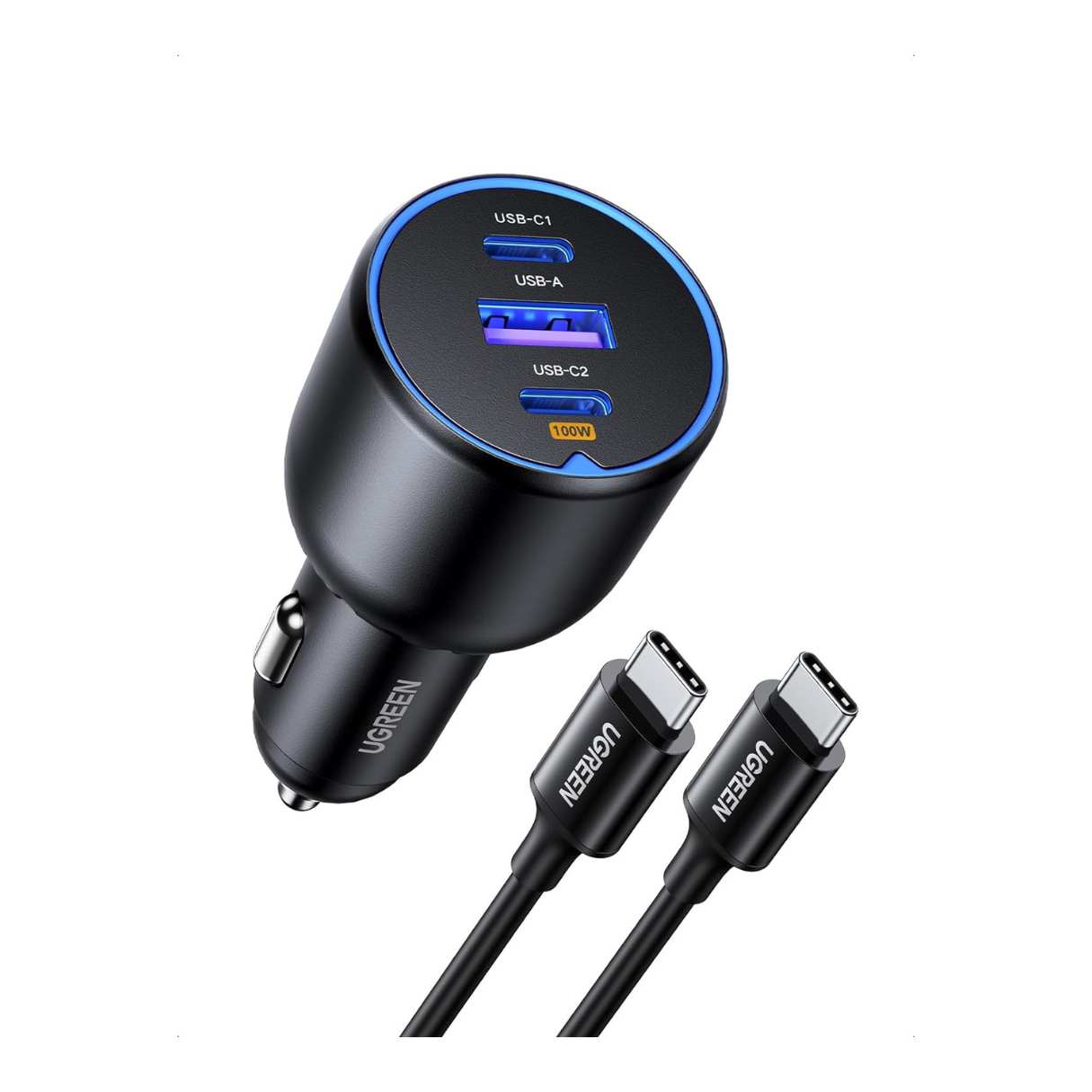 Ugreen Cargador de Vehículo 3 Puertos 130W