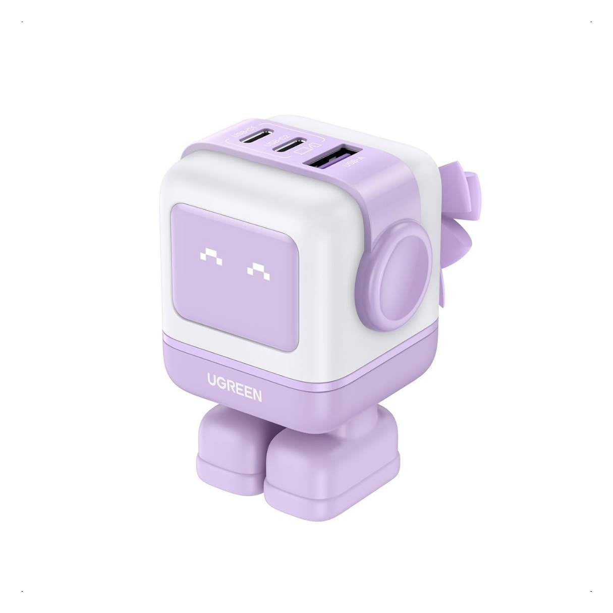 Ugreen cargador Robot GaN 3 puertos 65W para Macbook/iPad/iPhone, Samsung Galaxy S25 Ultra