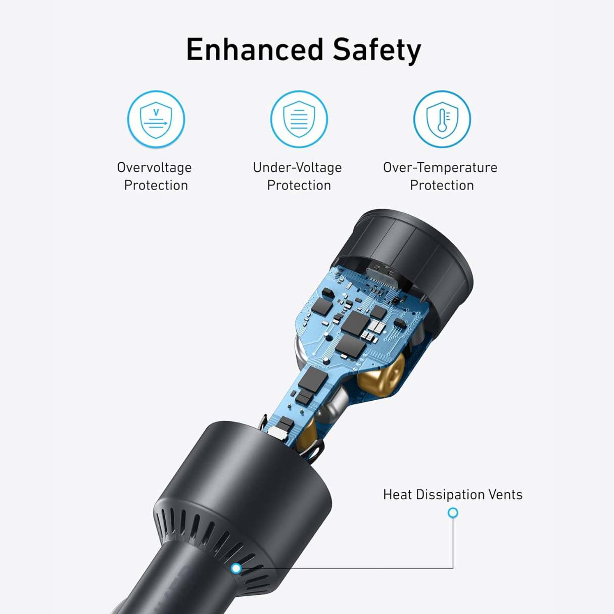 Anker Cargador de Vehículo tipo C de 167.5W 3 puertos para MacBook, iPhone 16/15/14, Samsung S25/S24/Ultra, iPad Pro y más