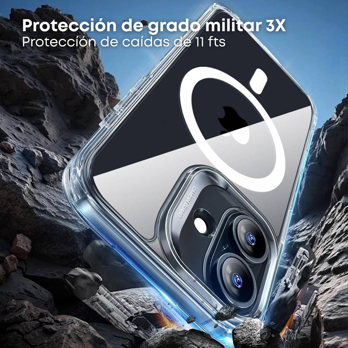 ESR Funda para iPhone 17, botón para control de cámara, compatible con MagSafe, protección de grado militar a prueba de golpes, transparente