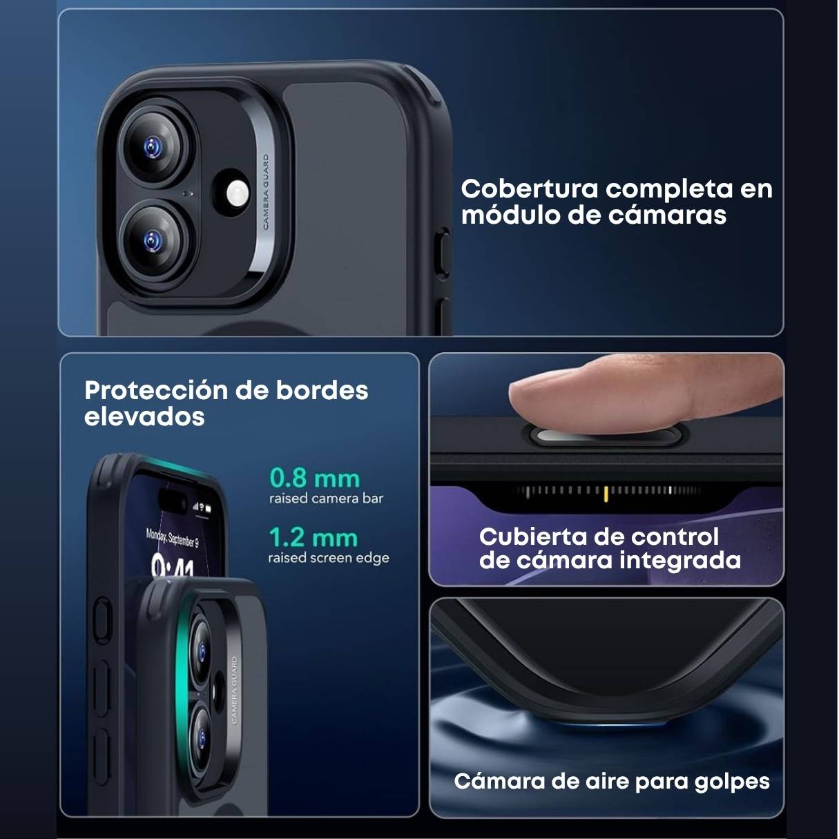 ESR Funda para iPhone 17 MagSafe, protección de grado militar 3X, funda color negro mate