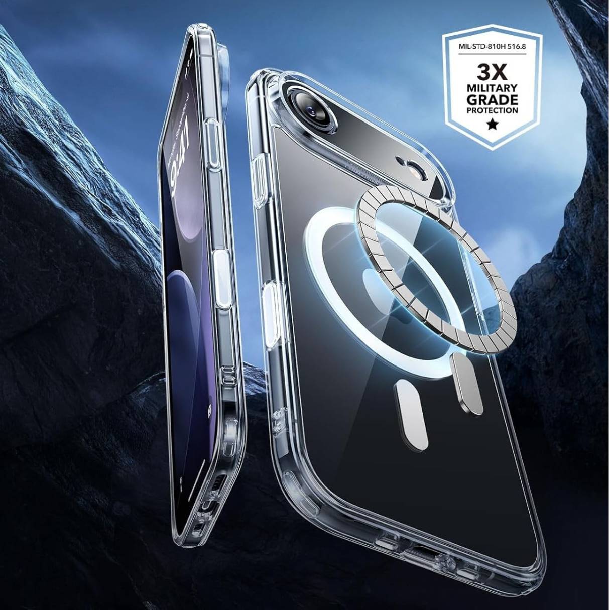 ESR Funda para iPhone 17 Air, control de cámara, compatible con MagSafe, protección de grado militar a prueba de golpes, funda transparente