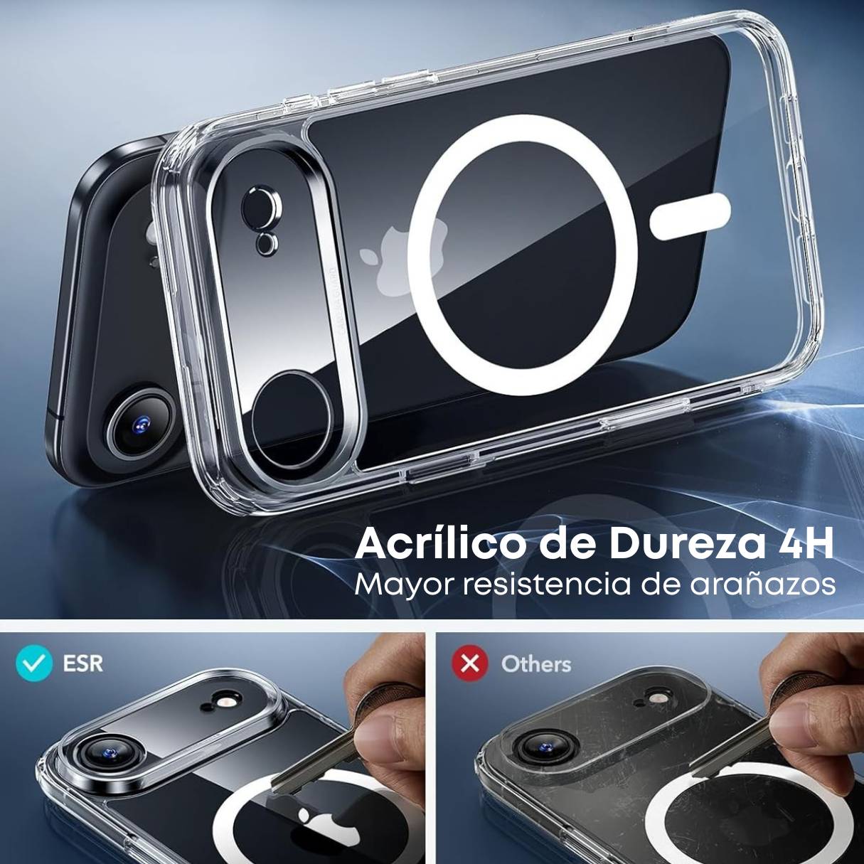 ESR Funda para iPhone 17 Air, control de cámara, compatible con MagSafe, protección de grado militar a prueba de golpes, funda transparente