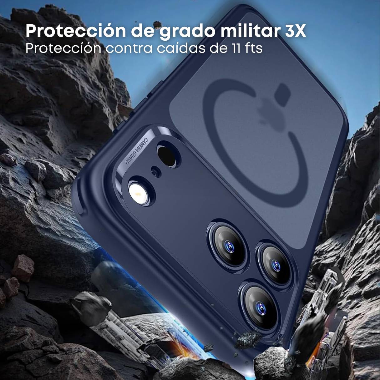 ESR Funda para iPhone 17 Pro Max, control de cámara, compatible con MagSafe, tecnología Shockof de grado militar, azul