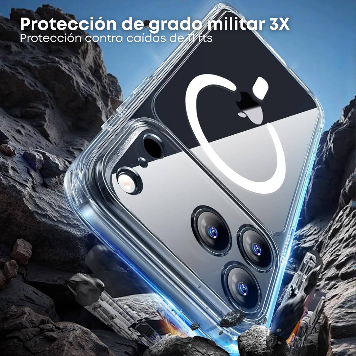 ESR Funda para iPhone 17 Pro Max, control de cámara, compatible con MagSafe, protección de grado militar a prueba de golpes, funda transparente