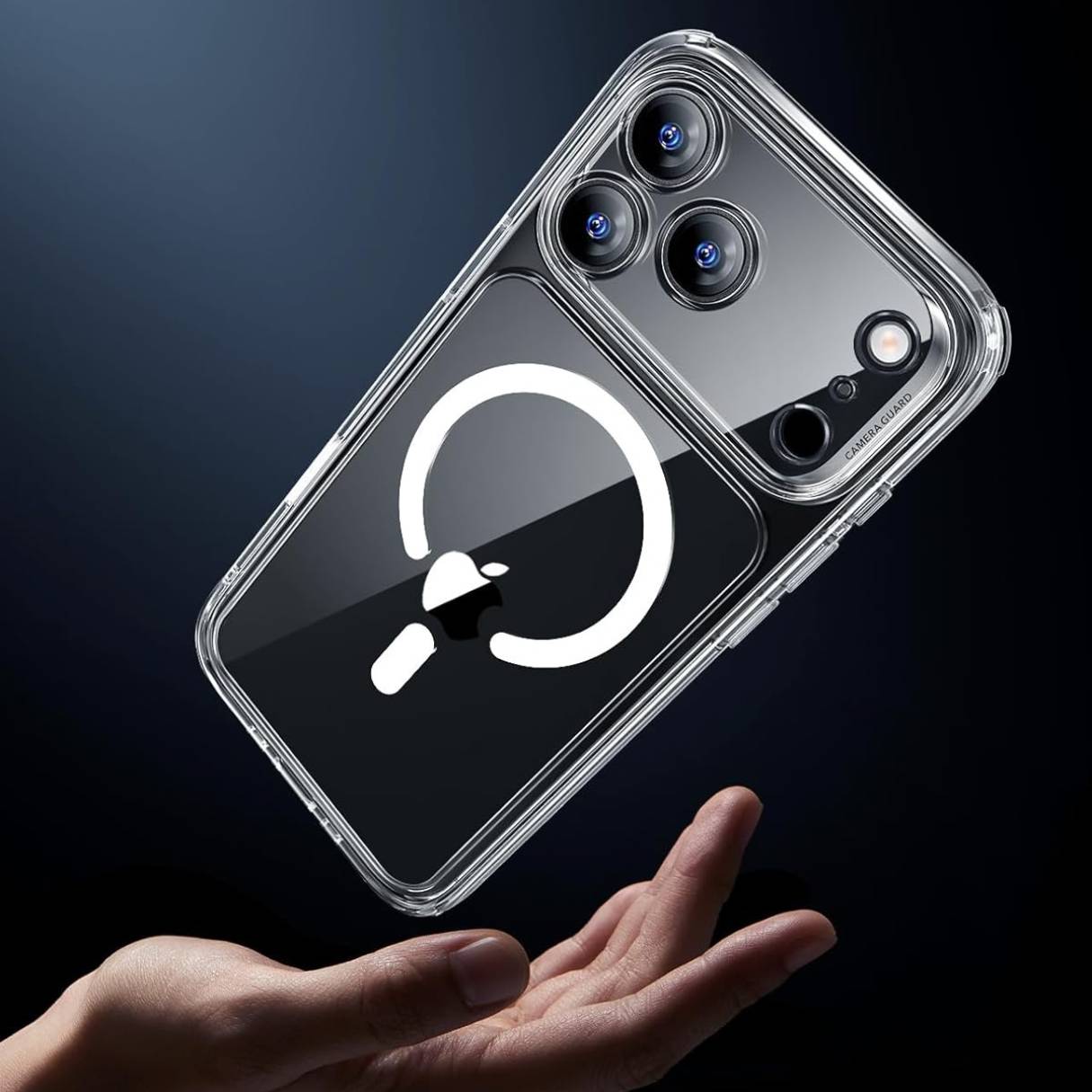 ESR Funda para iPhone 17 Pro Max, control de cámara, compatible con MagSafe, protección de grado militar a prueba de golpes, funda transparente