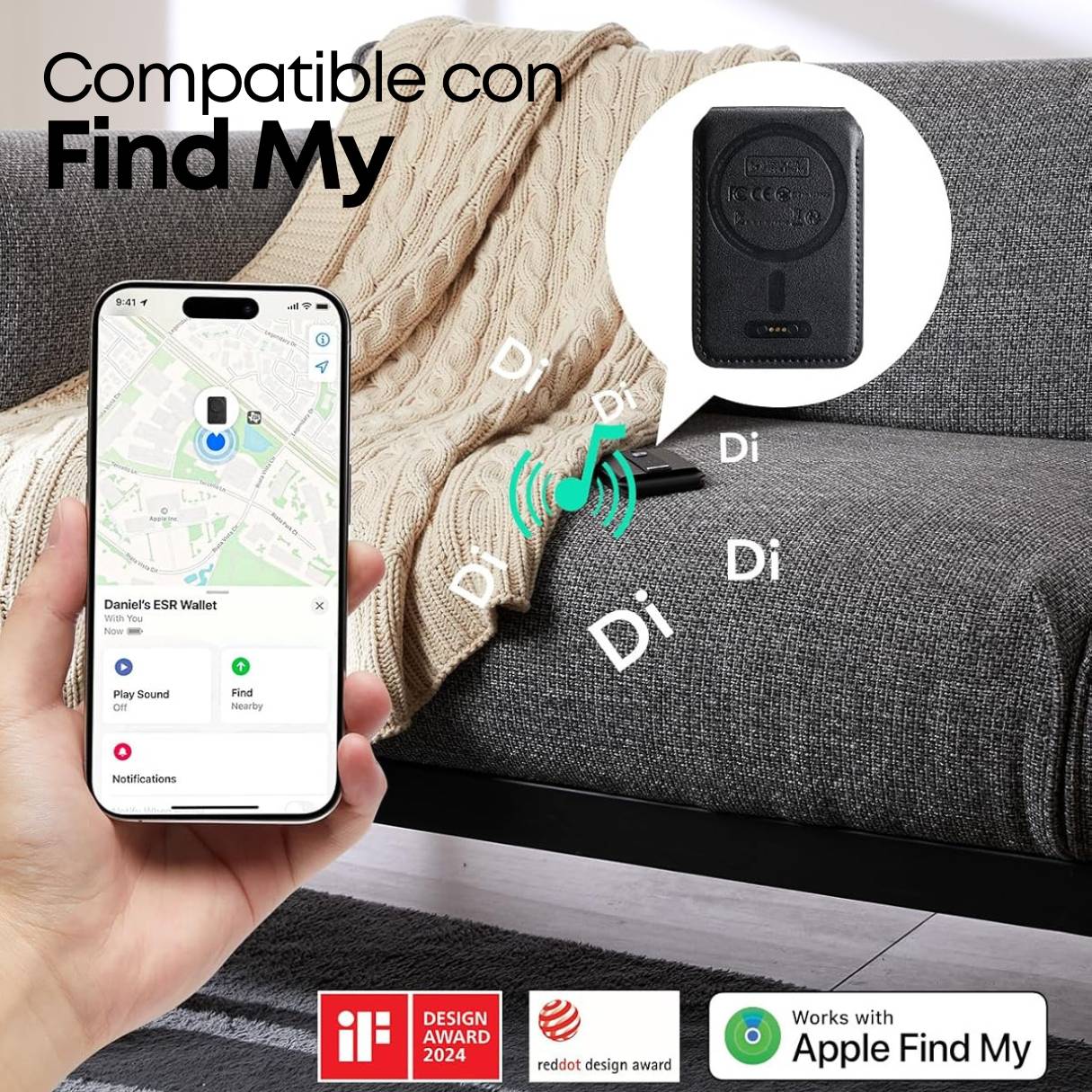 ESR Geo HaloLock - Billetera MagSafe con Find My