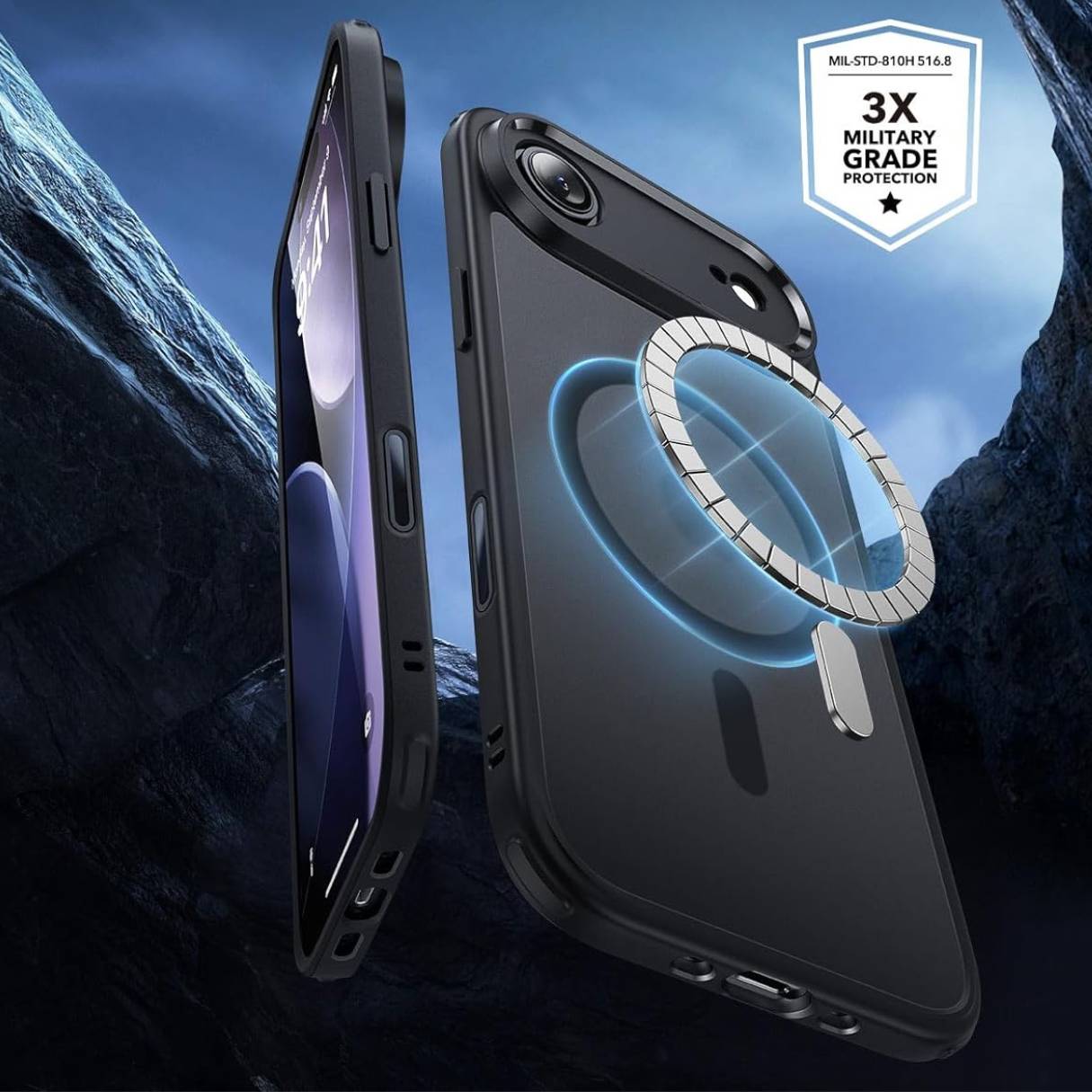 ESR Funda para iPhone 17 Air, control de cámara, compatible con MagSafe, tecnología Shockof de grado militar, negro esmerilado