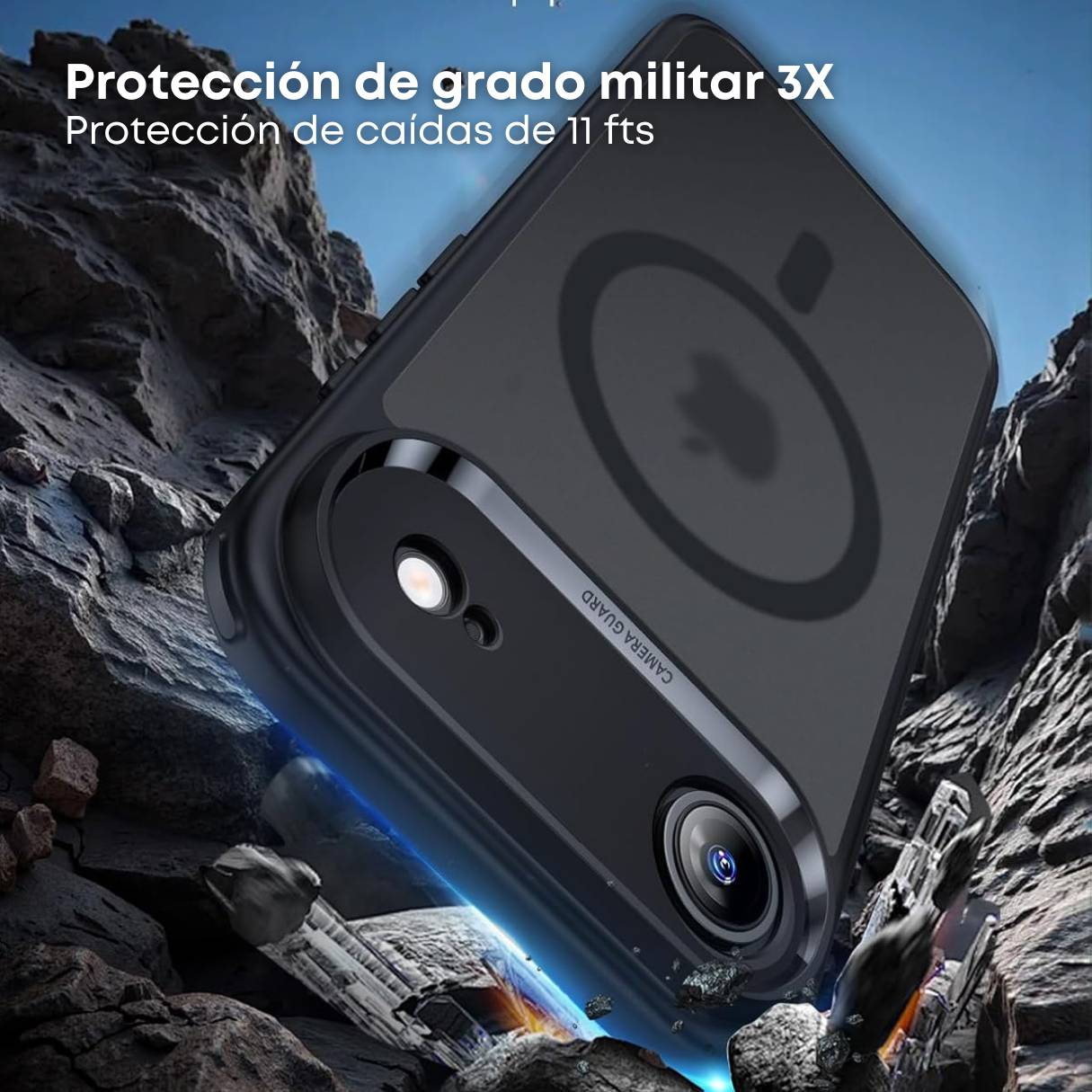 ESR Funda para iPhone 17 Air, control de cámara, compatible con MagSafe, tecnología Shockof de grado militar, negro esmerilado