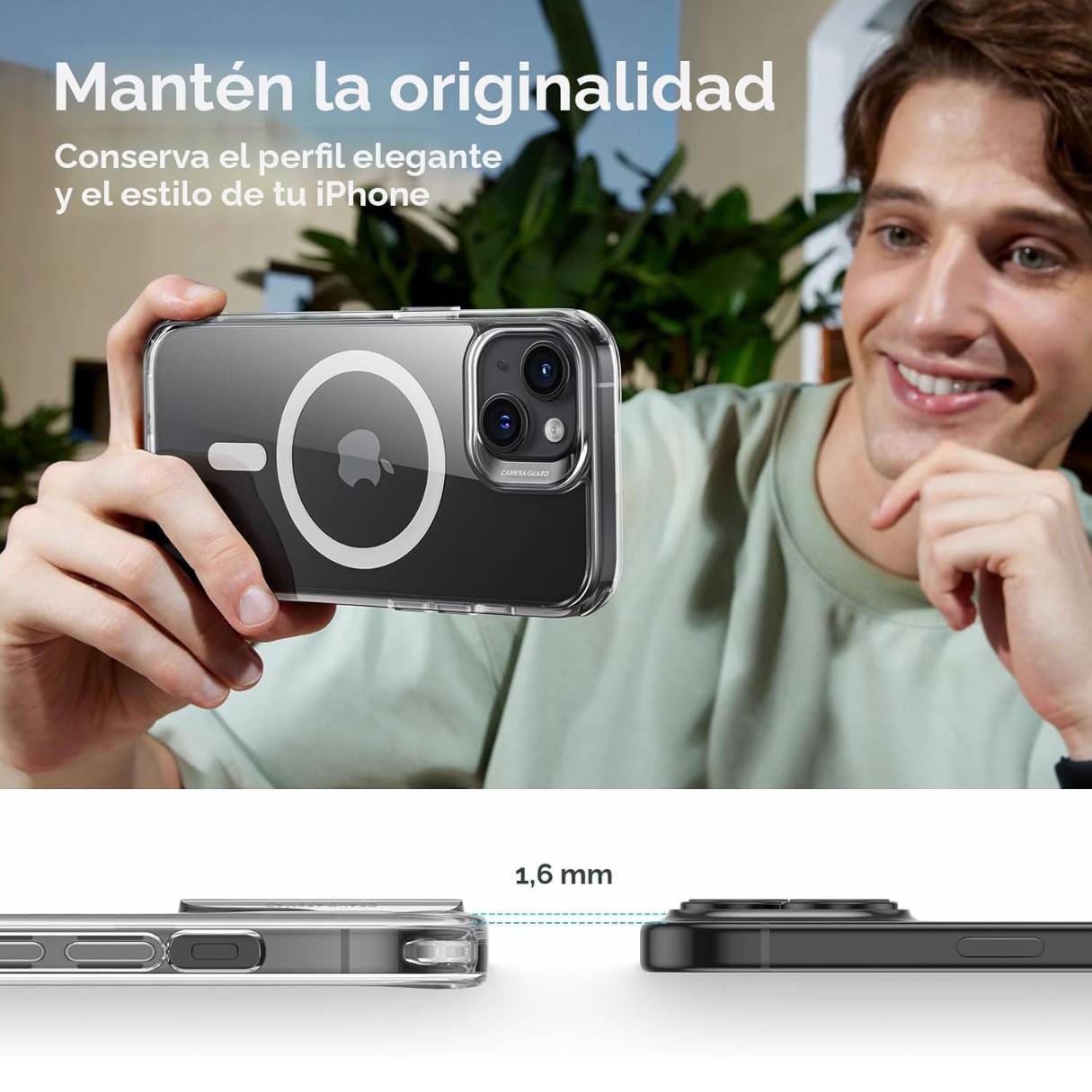 Funda ESR para iPhone 15 con MagSafe, protección de grado militar 3X, funda transparente