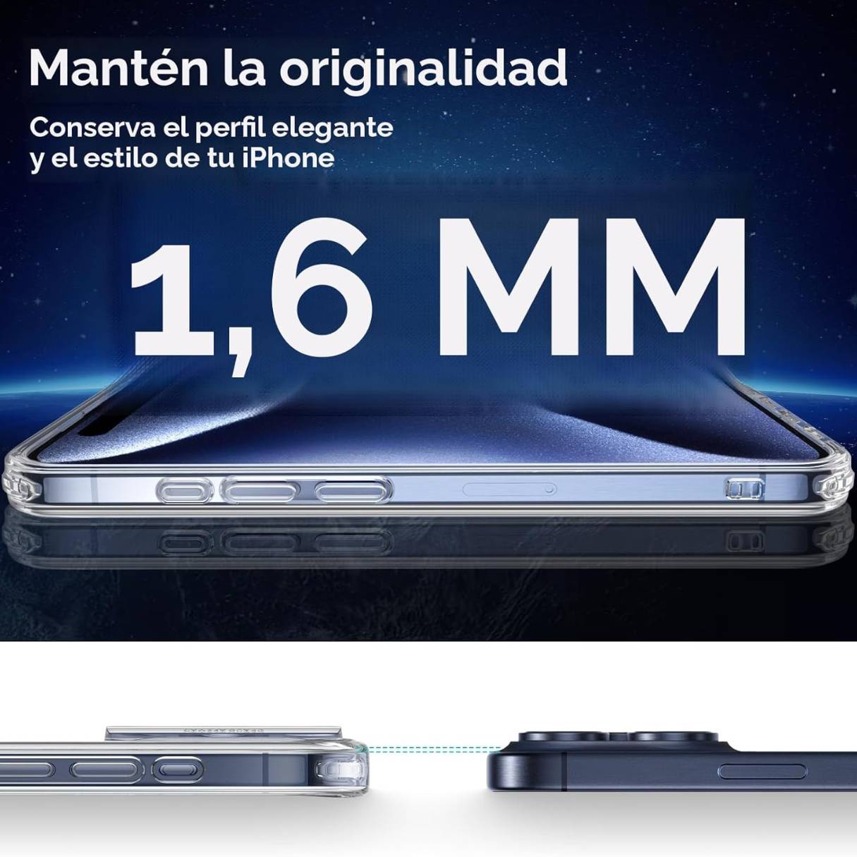 Funda ESR para iPhone 15 Pro con MagSafe, protección de grado militar 3X, funda transparente