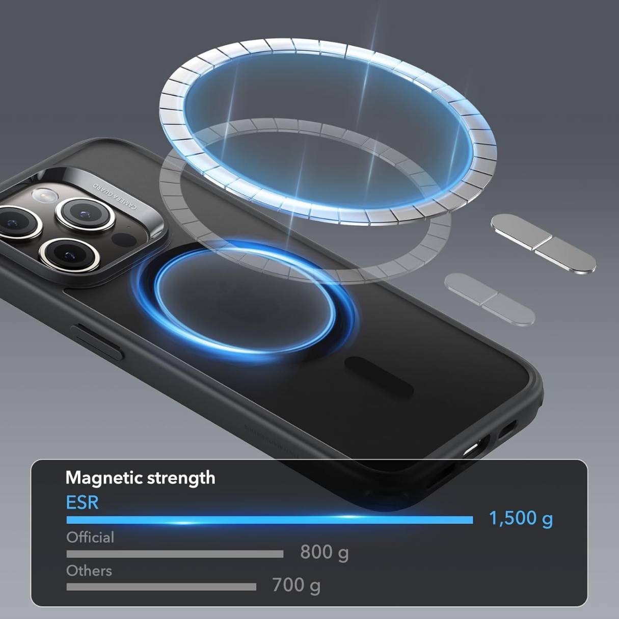 Funda ESR para iPhone 15 Pro, con MagSafe, protección de grado militar, resistente al amarilleo, negro mate