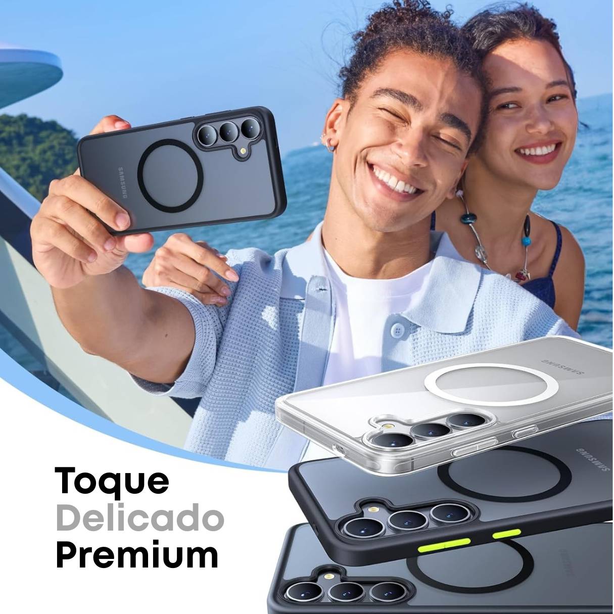 TORRAS - Funda MagSafe antigolpes para Samsung Galaxy S25, protección resistente 4 veces superior de grado militar, translúcida, antihuellas, negro