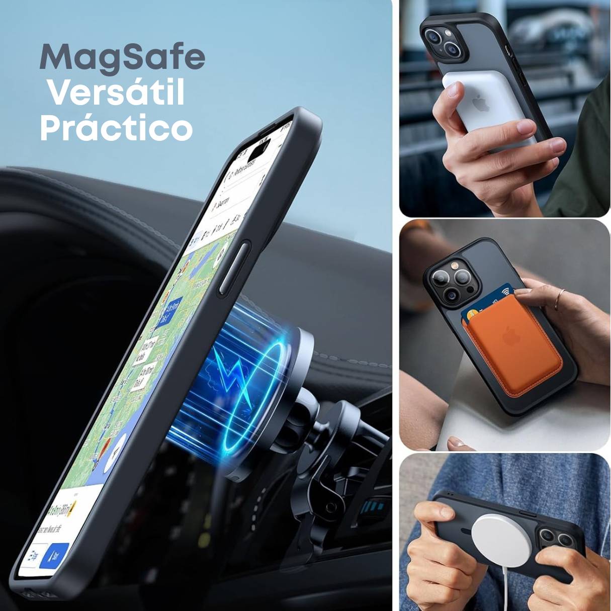 Funda TORRAS MagSafe para iPhone 14 Pro, protección de grado militar, probada en caídas de 3 metros, negro mate
