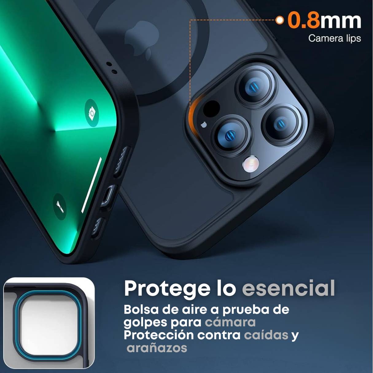 Funda TORRAS MagSafe para iPhone 14 Pro, protección de grado militar, probada en caídas de 3 metros, negro mate