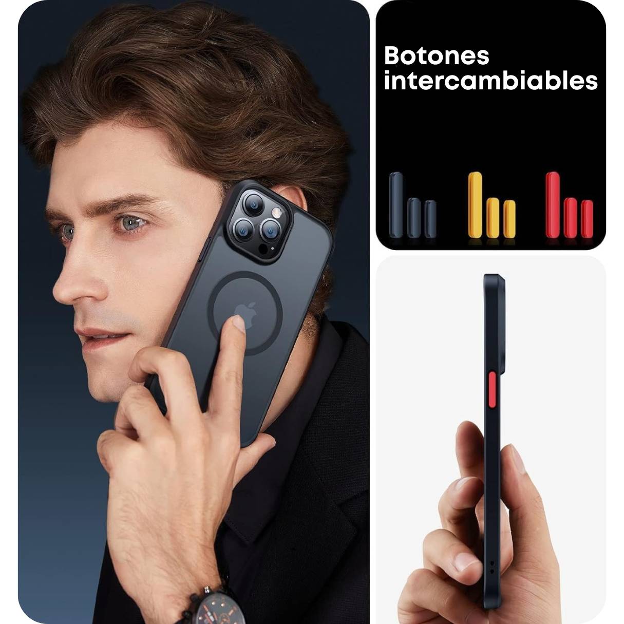 Funda TORRAS MagSafe para iPhone 14 Pro, protección de grado militar, probada en caídas de 3 metros, negro mate