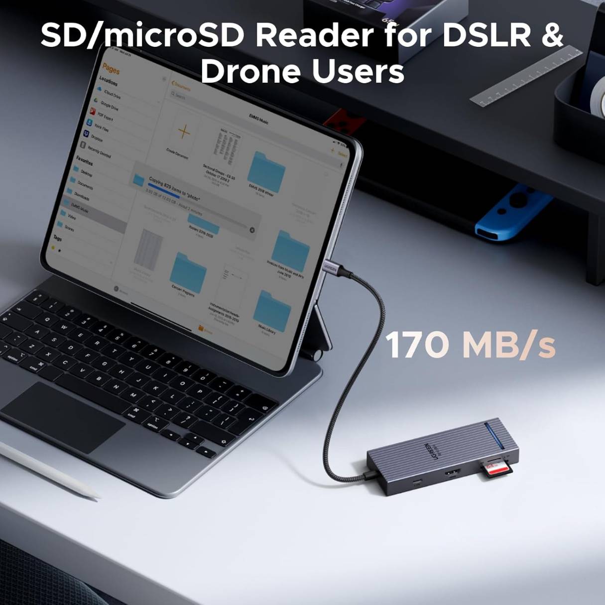 Ugreen Revodok Pro 8 en 1, 4K @60Hz HDMI, carga PD de 100W, puertos de datos USB A, lector de tarjetas SD/TF compatible con Mac M1, M2, M3, M4, Steam Deck y más